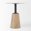 Mercana Maxwell 32" Round Black-Brown Wood With Black Metal Pedestal Bistro Table