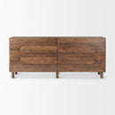 Mercana Astrid Medium Brown Solid Wood 6 Drawer Sideboard