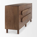 Mercana Astrid Medium Brown Solid Wood 6 Drawer Sideboard