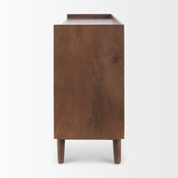 Mercana Lillie Medium Brown Wood 4 Door Tray Top Sideboard