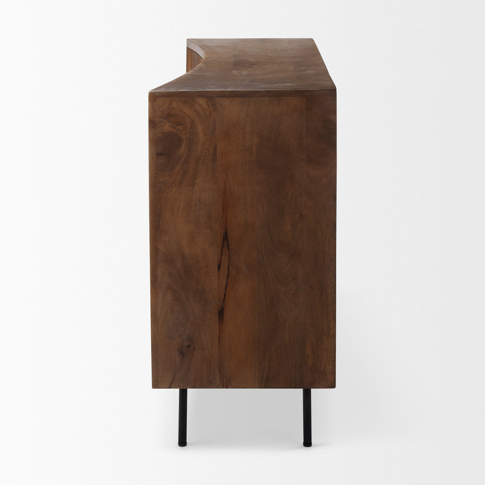 Mercana Lance 70.0L x 15.0W x 32.0H Medium Brown Solid Wood Sideboard