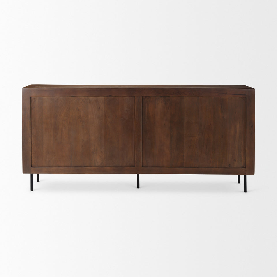 Mercana Lance 70.0L x 15.0W x 32.0H Medium Brown Solid Wood Sideboard