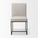 Mercana Stamford Beige Upholstered Seat With Wood Back, Black Metal Frame Dining Chair