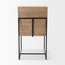 Mercana Stamford Beige Upholstered Seat With Wood Back, Black Metal Frame Dining Chair