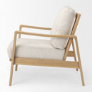Mercana Raeleigh 28.0L x 34.1W x 34.4H Cream Fabric with Light Brown Wood Accent Chair