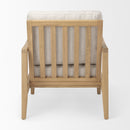 Mercana Raeleigh 28.0L x 34.1W x 34.4H Cream Fabric with Light Brown Wood Accent Chair