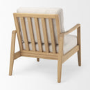 Mercana Raeleigh 28.0L x 34.1W x 34.4H Cream Fabric with Light Brown Wood Accent Chair