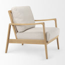 Mercana Raeleigh 28.0L x 34.1W x 34.4H Cream Fabric with Light Brown Wood Accent Chair