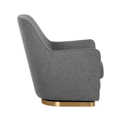 Sunpan Marcela Swivel Lounge Chair - Belfast Koala Grey
