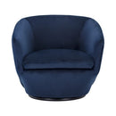 Sunpan Treviso Swivel Lounge Chair in Antonio Charcoal/Bravo Cream/Metropolis Blue