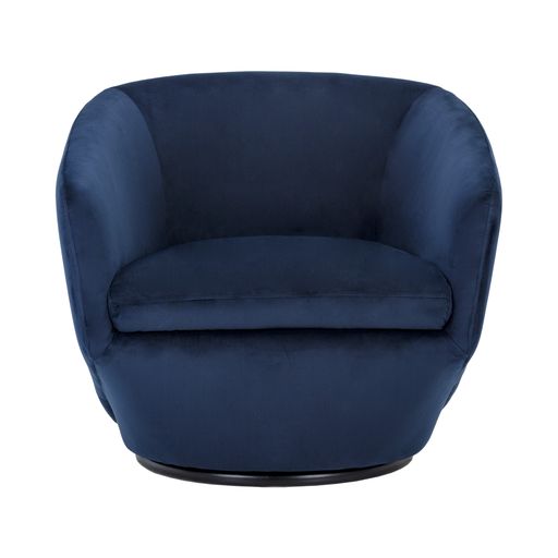 Sunpan Treviso Swivel Lounge Chair in Antonio Charcoal/Bravo Cream/Metropolis Blue