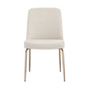 Sunpan Zeke Dining Chair Antique Brass in Bergen Ivory / Bergen Olive