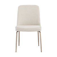 Sunpan Zeke Dining Chair Antique Brass in Bergen Ivory / Bergen Olive