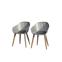 Internaitonal Home Miami Amazonia 2-Piece Chairs Set | Teak Finish/Eucalyptus Wood | Ideal for Outdoors and Indoors