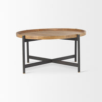 Mercana Marquisa Small / Medium Brown Wood with Black Metal Large Coffee Table