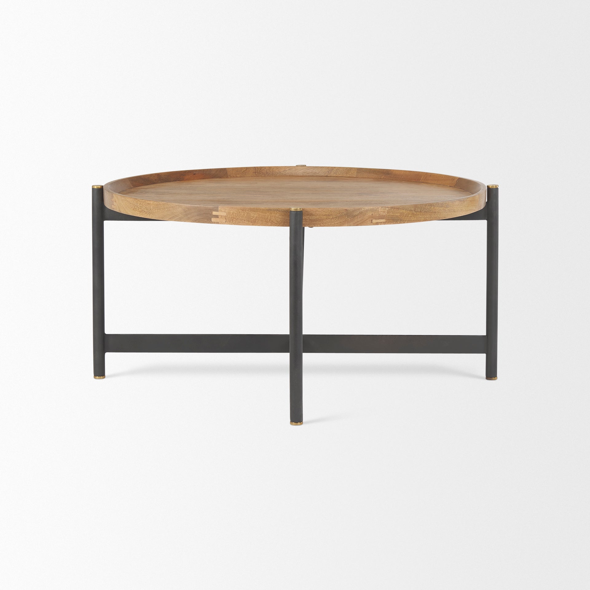 Mercana Marquisa Small / Medium Brown Wood with Black Metal Large Coffee Table
