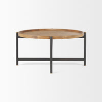 Mercana Marquisa Small / Medium Brown Wood with Black Metal Large Coffee Table