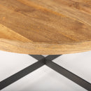 Mercana Marquisa Small / Medium Brown Wood with Black Metal Large Coffee Table