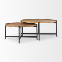 Mercana Marquisa Small / Medium Brown Wood with Black Metal Large Coffee Table