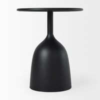 Mercana Talulla 16.5L x 16.5W x 19.7H Matte Black Metal Accent Table