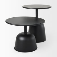 Mercana Talulla 16.5L x 16.5W x 19.7H Matte Black Metal Accent Table