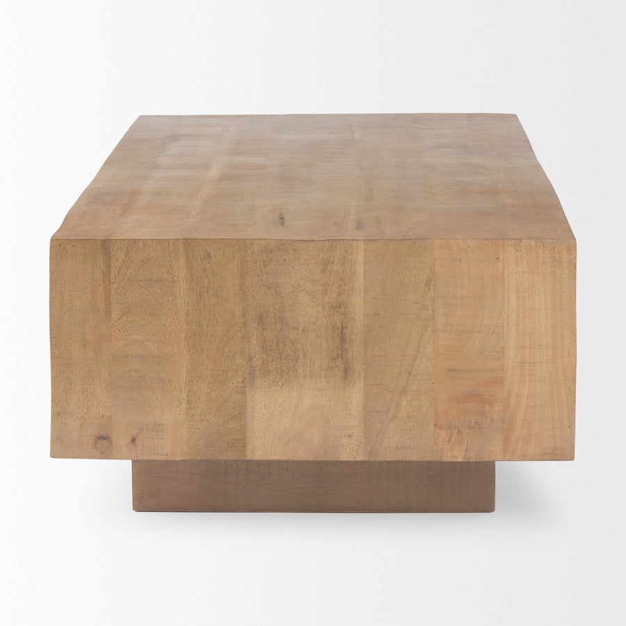 Mercana Hayden Light Brown Wood Rectangular Coffee Table