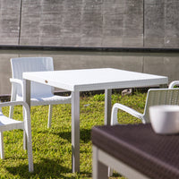 Lagoon Oslo Grey/Black/Brown/White Rattan Dinning Table With Aluminum Tube