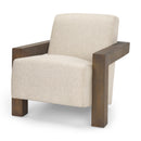 Mercana Sovereign Oatmeal Fabric Upholstered With Solid Wood Frame Accent Chair