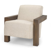 Mercana Sovereign Oatmeal Fabric Upholstered With Solid Wood Frame Accent Chair