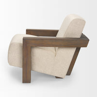Mercana Sovereign Oatmeal Fabric Upholstered With Solid Wood Frame Accent Chair