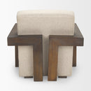 Mercana Sovereign Oatmeal Fabric Upholstered With Solid Wood Frame Accent Chair