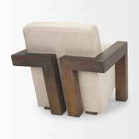 Mercana Sovereign Oatmeal Fabric Upholstered With Solid Wood Frame Accent Chair
