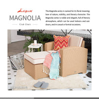 Lagoon Magnolia Grey/Black/Brown/Tan/White Rattan Club Chair With Cushion