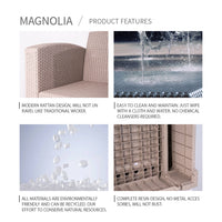 Lagoon Magnolia Grey/Black/Brown/Tan/White Rattan Club Chair With Cushion