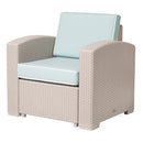 Lagoon Magnolia Grey/Black/Brown/Tan/White Rattan Club Chair With Cushion