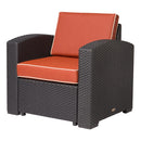 Lagoon Magnolia Grey/Black/Brown/Tan/White Rattan Club Chair With Cushion