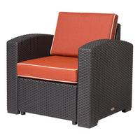 Lagoon Magnolia Grey/Black/Brown/Tan/White Rattan Club Chair With Cushion