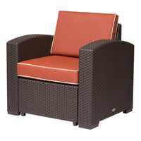 Lagoon Magnolia Grey/Black/Brown/Tan/White Rattan Club Chair With Cushion