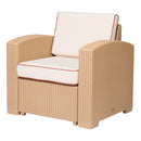 Lagoon Magnolia Grey/Black/Brown/Tan/White Rattan Club Chair With Cushion