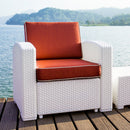 Lagoon Magnolia Grey/Black/Brown/Tan/White Rattan Club Chair With Cushion