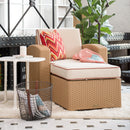 Lagoon Magnolia Grey/Black/Brown/Tan/White Rattan Club Chair With Cushion
