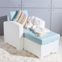 Lagoon Magnolia Grey/Black/Brown/Tan/White Rattan Club Chair With Cushion