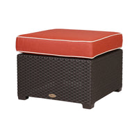 Lagoon Magnolia Grey/Black/Brown/Tan/White Rattan Ottoman With Cushion