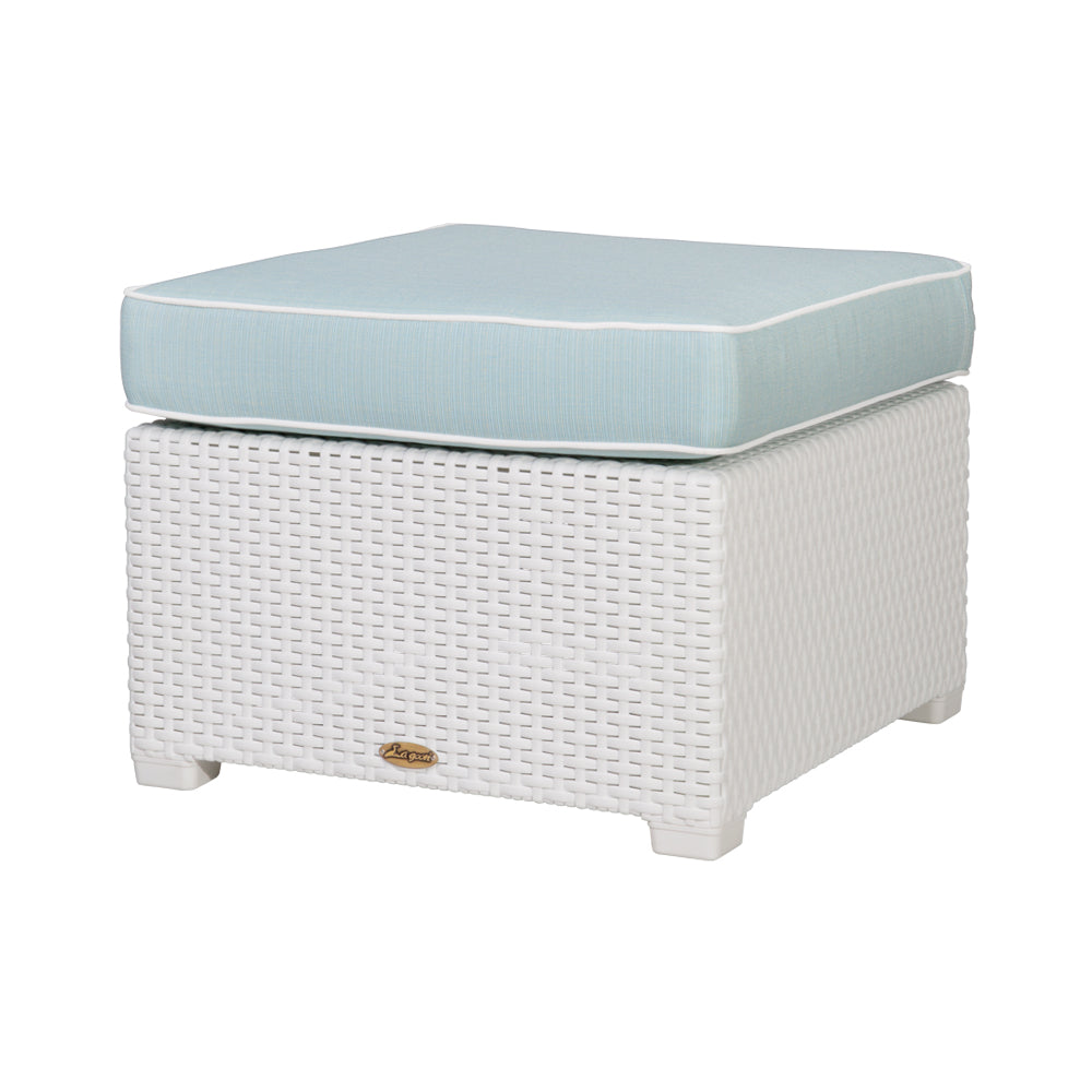 Lagoon Magnolia Grey/Black/Brown/Tan/White Rattan Ottoman With Cushion