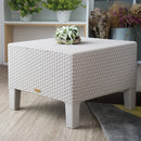 Lagoon Magnolia Grey/Black/Brown/Tan/White Rattan Side Table