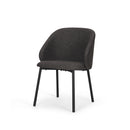 Mercana Shannon Dining Chair With Gray Fabric and Matte Black Metal
