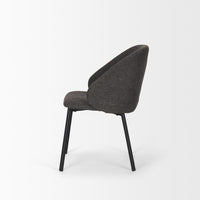 Mercana Shannon Dining Chair With Gray Fabric and Matte Black Metal