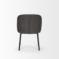 Mercana Shannon Dining Chair With Gray Fabric and Matte Black Metal