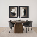 Mercana Shannon Dining Chair With Gray Fabric and Matte Black Metal