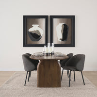 Mercana Shannon Dining Chair With Gray Fabric and Matte Black Metal
